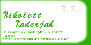 nikolett kaderjak business card